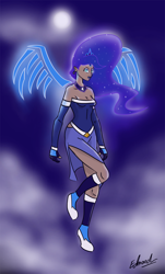 Size: 900x1493 | Tagged: safe, artist:edvedd, imported from derpibooru, princess luna, human, female, humanized, moon, solo