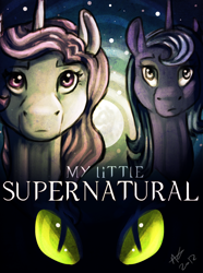 Size: 1024x1378 | Tagged: safe, artist:baisre, imported from derpibooru, princess celestia, princess luna, poster, supernatural