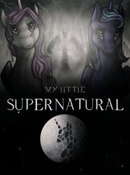 Size: 2568x3455 | Tagged: safe, artist:baisre, imported from derpibooru, princess celestia, princess luna, poster, supernatural