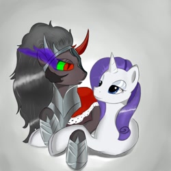 Size: 1000x1000 | Tagged: safe, artist:smehoon, imported from derpibooru, king sombra, rarity, female, male, shipping, sombrarity, straight