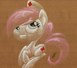 Size: 1152x1024 | Tagged: safe, artist:getchanoodlewet, imported from derpibooru, nurse redheart, female, solo, traditional art