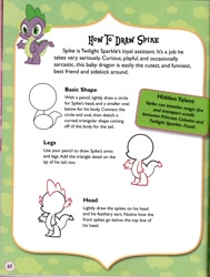 Size: 725x961 | Tagged: safe, imported from derpibooru, spike, how to draw, i love to draw my little pony, male, solo, text, tutorial