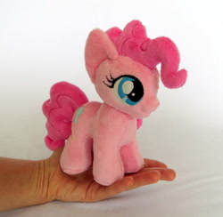 Size: 1600x1560 | Tagged: safe, artist:fireflytwinkletoes, imported from derpibooru, pinkie pie, cute, diapinkes, hand, irl, photo, plushie, solo