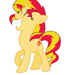 Size: 1200x1316 | Tagged: safe, artist:n30n-f4rt, imported from derpibooru, sunset shimmer, pony, unicorn, female, happy, mare, simple background, smiling, solo, transparent background