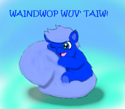 Size: 509x443 | Tagged: safe, artist:mr tiggly the wiggly walnut, imported from derpibooru, fluffy pony, fluffy pony original art, huge tail, solo, tail, tumor
