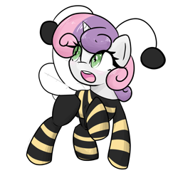 Size: 2209x2143 | Tagged: safe, artist:acharmingpony, artist:fribox, imported from derpibooru, sweetie belle, bee, animal costume, bee costume, clothes, costume, female, solo, sweetie bee