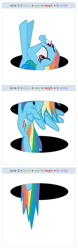 Size: 266x854 | Tagged: safe, imported from derpibooru, rainbow dash, exploitable meme, female, juxtaposition, juxtaposition win, meme, solo