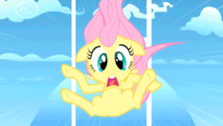 Size: 650x366 | Tagged: safe, imported from derpibooru, screencap, fluttershy, the cutie mark chronicles, animated, female, filly, filly fluttershy, scared, solo, younger, zoom