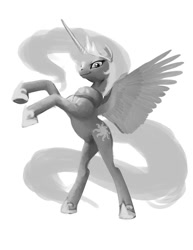 Size: 850x1100 | Tagged: safe, artist:hattonslayden, imported from derpibooru, princess celestia, female, grayscale, solo