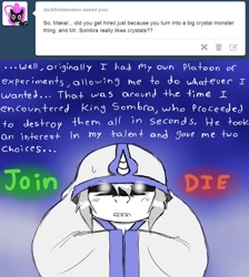 Size: 850x950 | Tagged: safe, artist:ichibangravity, imported from derpibooru, oc, oc only, ask king sombra pie, makel blanco, tumblr