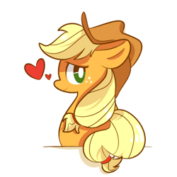 Size: 500x500 | Tagged: safe, artist:php56, imported from derpibooru, applejack, female, heart, palindrome get, solo