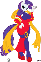 Size: 595x900 | Tagged: safe, artist:badgerben, imported from derpibooru, rarity, anthro, capcom, crossover, female, rose (street fighter), solo, street fighter