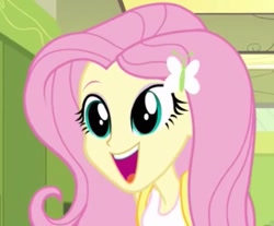 Size: 849x702 | Tagged: safe, imported from derpibooru, fluttershy, equestria girls, :d, cute, female, happy, happyshy, shyabetes, smiling, solo