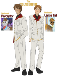 Size: 1478x1923 | Tagged: source needed, safe, artist:the-orator, imported from derpibooru, chocolate tail, star gazer, human, humanized, lance tail, perceptor, solar empire