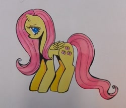 Size: 381x324 | Tagged: safe, artist:anakichi, imported from derpibooru, fluttershy, female, solo, traditional art