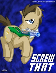 Size: 553x720 | Tagged: safe, artist:texasuberalles, imported from derpibooru, doctor whooves, time turner, earth pony, pony, doctor who, galloping, male, necktie, solo, sonic screwdriver