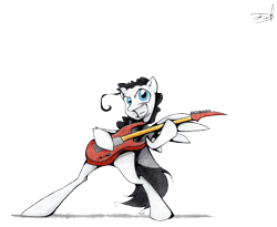 Size: 2542x2087 | Tagged: safe, artist:quynzel, imported from derpibooru, oc, oc only, pony, electric guitar, guitar, musical instrument, musicfire, solo, traditional art