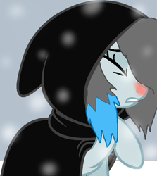 Size: 617x693 | Tagged: safe, artist:snowheart12345, imported from derpibooru, oc, oc only, female, red nosed, sick, sneezing, solo