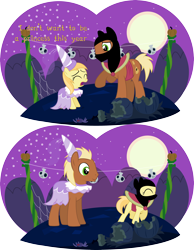 Size: 4000x5143 | Tagged: safe, artist:lumorn, imported from derpibooru, meadow song, noi, comic, crossdressing, ermac, nightmare night, tomboy