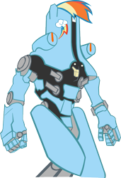 Size: 539x786 | Tagged: safe, imported from derpibooru, rainbow dash, ambiguous gender, cherno alpha, jaeger, jaegerfied, pacific rim, solo