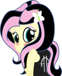 Size: 806x992 | Tagged: safe, artist:shadyhorseman, imported from derpibooru, fluttershy, equestria girls, blushing, emoshy, female, solo, sonata arctica