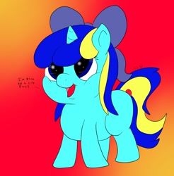 Size: 1260x1280 | Tagged: safe, artist:watertimdragon, imported from derpibooru, oc, oc only, oc:jester bells, bow, chubby, cute, female, filly, solo