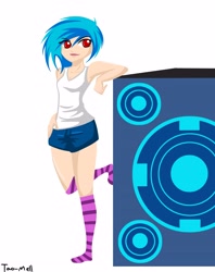 Size: 3871x4884 | Tagged: safe, artist:tao-mell, imported from derpibooru, dj pon-3, vinyl scratch, human, female, humanized, solo