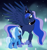 Size: 1024x1086 | Tagged: safe, artist:anax-adoptsbases, artist:chibinekogirl102, artist:randomdraggon, imported from derpibooru, princess luna, trixie, alicorn, pony, :o, alicornified, alternate universe, ascension realm, crown, female, jewelry, looking down, lunaverse, mare, princess celestia's special princess making dimension, race swap, raised hoof, regalia, smiling, trixiecorn, ultimate luna