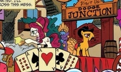 Size: 306x183 | Tagged: safe, artist:andypriceart, idw, imported from derpibooru, cherry jubilee, spoiler:comic, dead man's hand, poker, wild bill hickock, wild bull hickock