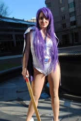 Size: 2592x3872 | Tagged: safe, artist:thebumblybee, artist:tweetnbirdy, imported from derpibooru, rarity, human, anime boston, cosplay, irl, irl human, leotard, photo, solo, superhero