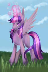 Size: 700x1041 | Tagged: safe, artist:nalenthi, imported from derpibooru, twilight sparkle, alicorn, pony, female, magic, mare, solo, twilight sparkle (alicorn)