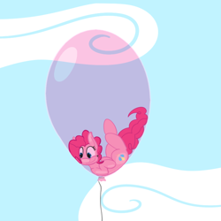 Size: 700x700 | Tagged: safe, artist:input-command, deleted from derpibooru, imported from derpibooru, pinkie pie, balloon, flying, helium voice, indoors, inside, micro, pinkie pie trapped in a balloon, solo, then watch her balloons lift her up to the sky