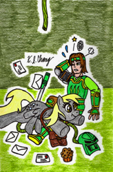 Size: 613x935 | Tagged: safe, artist:stealthninja5, imported from derpibooru, derpy hooves, human, bionicle, crossover, lego, lewa, mail, traditional art