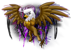 Size: 2012x1400 | Tagged: safe, artist:wolframclaws, imported from derpibooru, gilda, griffon, rule 63, simple background, solo, transparent background