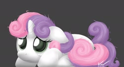 Size: 2048x1111 | Tagged: safe, artist:symbianl, imported from derpibooru, sweetie belle, crying, female, messy mane, sad, solo