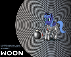 Size: 6272x5056 | Tagged: safe, artist:nukechasr24, imported from derpibooru, princess luna, alicorn, pony, absurd resolution, female, filly, mare, moon, moon (film), parody, ponified, s1 luna, sam rockwell, solo, woona