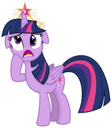 Size: 733x837 | Tagged: safe, artist:spier17, imported from derpibooru, twilight sparkle, alicorn, pony, big crown thingy, derp, element of magic, female, folded wings, mare, simple background, solo, svg, transparent background, twilight sparkle (alicorn), vector, wings