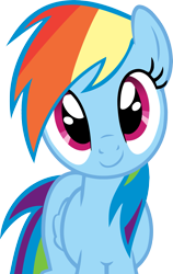 Size: 1581x2500 | Tagged: safe, artist:rontoday2012, imported from derpibooru, rainbow dash, pegasus, pony, cute, dashabetes, female, head tilt, looking at you, mare, simple background, smiling, solo, transparent background, vector