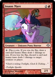 Size: 375x523 | Tagged: safe, artist:shirlendra, edit, edited screencap, imported from derpibooru, screencap, twilight sparkle, lesson zero, card, magic the gathering, trading card edit, twilight snapple