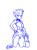 Size: 1280x1707 | Tagged: safe, artist:dreikaze, imported from derpibooru, spitfire, human, belly button, female, humanized, midriff, monochrome, sketch, solo