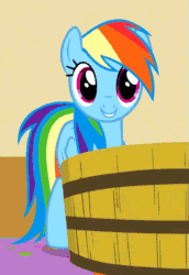 Size: 433x628 | Tagged: safe, imported from derpibooru, screencap, rainbow dash, pegasus, pony, party of one, ^^, animated, c:, cute, dashabetes, eyes closed, female, folded wings, happy, head tilt, looking at you, mare, open mouth, smiling, solo, talking, wings