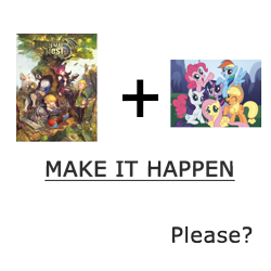 Size: 4000x4000 | Tagged: safe, imported from derpibooru, applejack, fluttershy, pinkie pie, rainbow dash, rarity, twilight sparkle, dragon nest, exploitable meme, logo, make it happen, meme, text