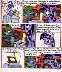 Size: 829x964 | Tagged: safe, artist:newyorkx3, imported from derpibooru, spike, twilight sparkle, alicorn, pony, comic:twilight and the big city, comic, female, mare, traditional art, twilight sparkle (alicorn)