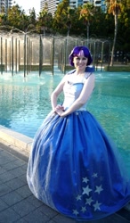 Size: 582x1000 | Tagged: safe, artist:sadwonderland, imported from derpibooru, twilight sparkle, human, clothes, cosplay, dress, gala dress, irl, irl human, photo, san diego comic con, solo