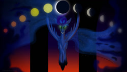 Size: 900x506 | Tagged: safe, artist:22bubble-eyes22, imported from derpibooru, nightmare moon, princess luna, nightmare fuel, princess, royalty, solo, transformation