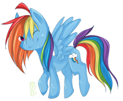 Size: 986x810 | Tagged: safe, artist:cerynitian, imported from derpibooru, rainbow dash, female, solo, wink