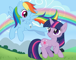 Size: 2300x1817 | Tagged: safe, artist:feli, imported from derpibooru, rainbow dash, twilight sparkle, rainbow