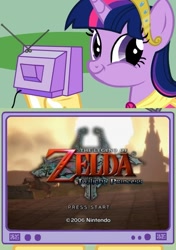 Size: 423x600 | Tagged: safe, imported from derpibooru, twilight sparkle, alicorn, pony, exploitable meme, female, mare, meme, nintendo, obligatory pony, the legend of zelda, the legend of zelda: twilight princess, tv meme, twiface, twilight sparkle (alicorn), video game