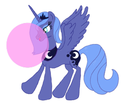 Size: 951x839 | Tagged: safe, artist:zekrombubblegum, imported from derpibooru, princess luna, bubblegum, female, s1 luna, simple background, solo