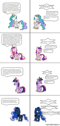 Size: 619x1292 | Tagged: safe, artist:sketch-shepherd, imported from derpibooru, princess cadance, princess celestia, princess luna, twilight sparkle, alicorn, pony, adventure in the comments, alicorn drama, alicorn tetrarchy, comic, drama, drama bait, female, mare, take that, twilight sparkle (alicorn), vulgar